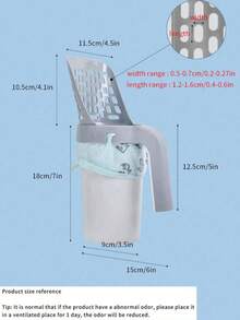 Multi-Function Cat Litter Scoop, Plastic Cat Litter Scoop With Trash Can, Household Cat Litter Scoop With Trash Bags, Cat Litter Box Scoop, Professional Cat Poop Scoop, Essential For Cat Owners - Grey - View 4