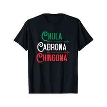 Mexicana Graphic Tee - Chula Cabrona Cotton-Shirt, Mexican Design, Soft Fabric, Streetwear Style,Unisex Crewneck-Shirt Men And Women - Black - View 2