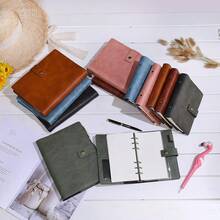 Wonderpool Cuaderno de Piel Recargable Diario Espiral Carpeta - Papel Punteado A5 y Bolsillos Interiores para Viaje, Trabajo y Organizador Personal (Gris, A5) - gris - Ver 6
