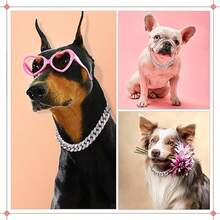 1pc Bling Rhinestone Studded Hiphop Dog Necklace, Durable Pet Collar Suitable For Small/Medium/Large Cats & Dogs, Daily Or Holiday Gift - Multicolor - View 4