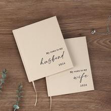 Elegant Wedding Vow Books His And Hers - 2 Packs 2026 Year His & Hers Book - Linen Hardcover Bride And Groom Notebook For Ceremony Vows - Bookmark & Lined Pages - Renewal & Wedding Must Haves