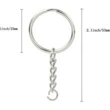50 - Piece Split Key Ring Kit With Chains Jump Rings - 1 Inch Silver Nickel Bulk Jewelry Making Supplies Keychains, Charms, Crafts - 50PCS - 查看 2