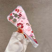 Un collage rosa y dulce de amor y . Esta elegante funda es compatible con los modelos  17, 16, 15, 14 Pro Max, 13, 12, 11, XR y XS Plus. Fabricada en silicona TPU, ofrece protección contra golpes y caídas, además de una sensación superior. Es un regalo ideal para familiares, amigos y seres queridos. - transparente - Ver 6