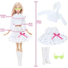 16 Pieces 11.5 Inch Doll Clothes Including 4 Sets Outfits And Dresses And 11 Pieces Accessories, Colorful Casual Style, Party Outfit, Doll Dress Up Game Toys Birthday Gift Christmas Stocking Stuffers(Doll Not Included) - Multicolor - View 5