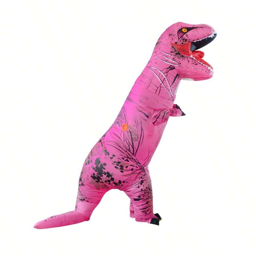 1pc Adult Inflatable Tyrannosaurus Rex Costume, Unisex Inflatable Costume - Full Body Themed Fancy Dress, Suitable For Halloween, Carnival, Christmas And Various Event Parties - Rose-red Tyrannosaurus Rex - View 1