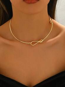 1pc Minimalist Creative Knot Choker Necklace, Suitable For Daily Wear