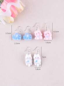 1 Pair Cute Plush Animal Penguin, Polar Bear, Sea Lion Dangle Earrings, Party Jewelry Decoration