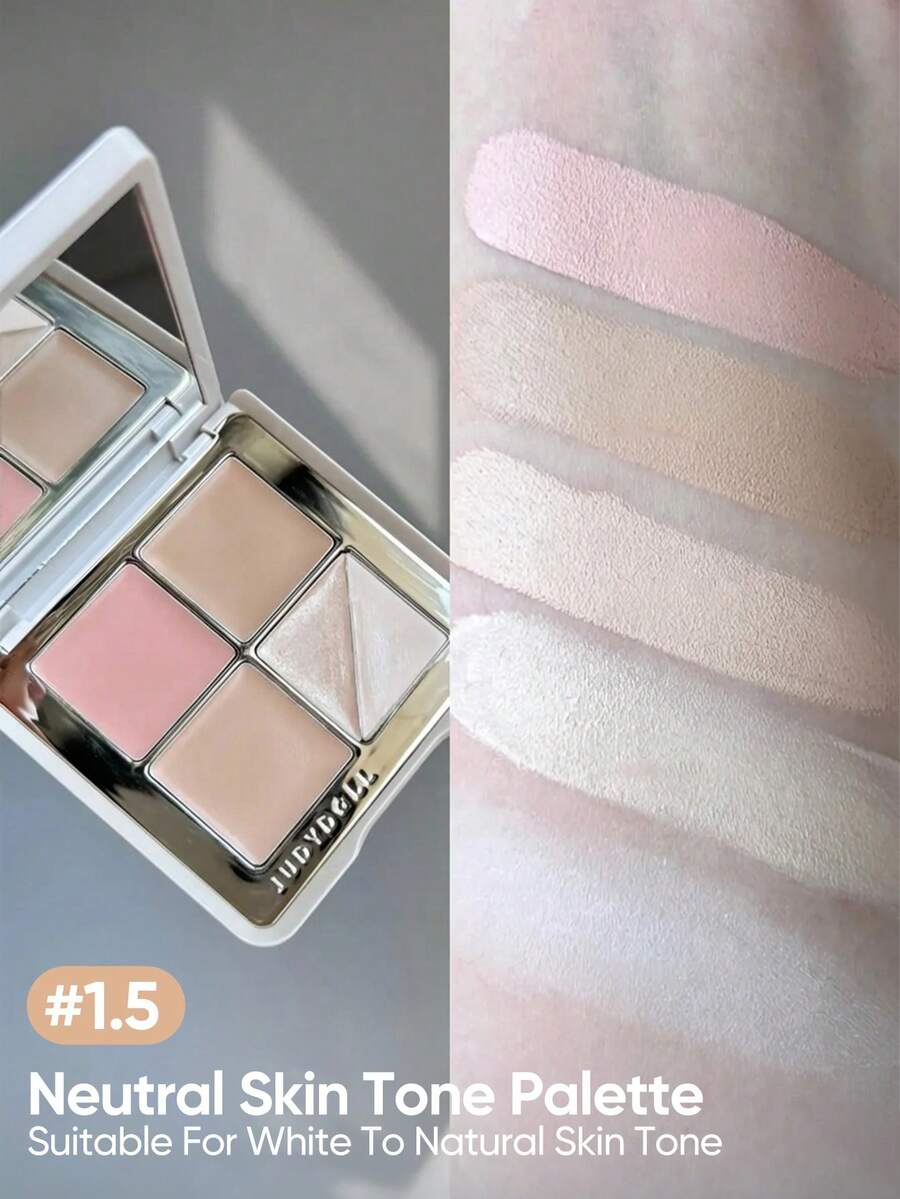 JUDYDOLL 云朵触感遮瑕盘，5色遮瑕盘，自然肤色，遮盖瑕疵 - #1.5 NUTRAL SKIN TONE PALETTE - 查看 1