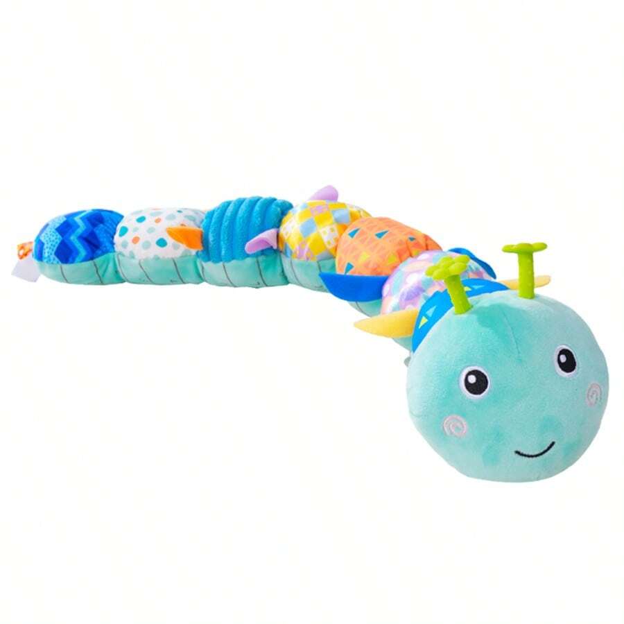 SMYLX Baby Musical Plush Toy – Multi-Sensory Stuffed Animal With Crinkle, Rattle & Squeaker | Soft Tummy Time & Crawling Development Gift For Newborns, Infants 0–12 Months & Toddlers 1–3 - 藍色 - 查看 1