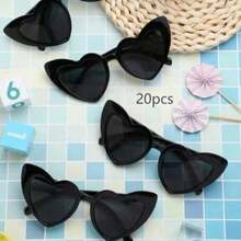 20pcs Retro Heart Shaped Sunglasses, Women's Single Sunglasses, Perfect For Singles Party, Wedding Party, Mother's Day Gift, Halloween Party Supplies - Multicolor - View 11
