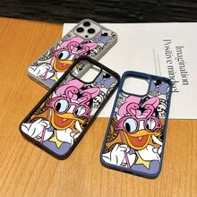 Disney Patterned Phone Case. Mickey Mouse, Stitch, Donald Duck, Minnie Mouse, Goofy, Pluto, And Daisy Duck Pattern. Magnetic Phone Case.  Compatible With IPhone 17, 16, 15, 14, 13, 12 Pro Models And Galaxy, Offering Shockproof Protection. A Special Gift For Family, Friends, Birthdays, Holidays, And Special Occasions. A Stylish And Fun Accessory To Brighten Up Your Device With What And What Flair. - 粉色 - 查看 1