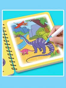1pc Reusable Magic Water Painting Book With Water Pen, Colorful Magic Pen Drawing Set - 彩色 - 查看 2