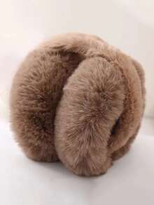 2pcs/1pc Soft Plush Ear Muffs, Cute Fluffy Ear Warmers For Cold Weather, Foldable Winter Accessories White Ear Muffs - Multicolor - View 17