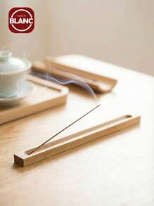 1pc/3pcs-1set Bamboo Incense Holder & Incense Box - Khaki - View 1