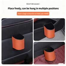 Premium Leather Hanging Car Trash Can Storage Box, New Multi-Function Car Door Side Storage Box - Vehicle-mounted Trash Cans - View 10