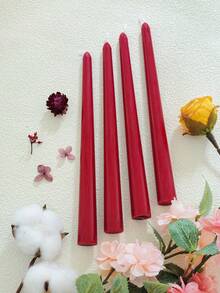 10英寸勃艮第红长燃香氛蜡烛，包含蜡烛套装，燃烧时间长达8小时，家居装饰蜡烛礼品，是送给爱人、女性、冬至、情人节、周年纪念日的完美礼物，为用餐和聚会营造浪漫氛围。 - 酒紅色 - 查看 5