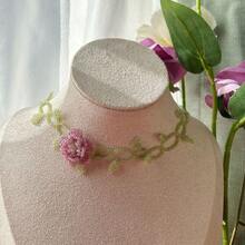 1 Piece Vintage Floral Pastoral Style Collarbone Chain, Handmade Everyday Versatile Artistic Floral Choker - Flower Necklace - View 6