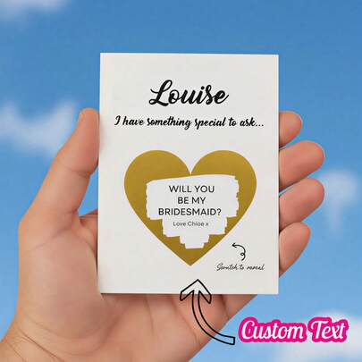 1pc Custom Text Scratch Card, Custom Message Card, Custom Surprise Scratch Card, Custom Card, Personalized Text Scratch Card, Personalized Card, Scratch To Reveal Text, Secret Message Card, Birthday Card, Surprise Card, Scratch To Reveal