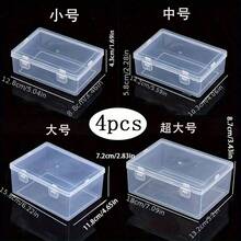 1pc Rectangular Transparent Plastic Fishing Tackle Storage Box, Jewelry Accessories Tool Organizer Box (With Flip Cover), For Electronic Components, Hardware, Toy Parts, Etc. , Makeup Room Decor - Clear - View 8