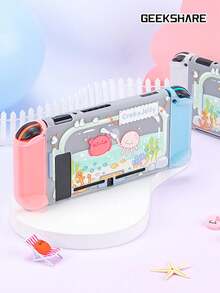 1个可爱水母螃蟹图案保护套，兼容2017款Switch