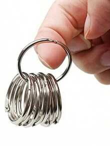 20pcs Metal Book Rings, Loose-Leaf Binder Rings 25mm Inner Diameter Keychain,Back To School,School Supplies - Silver - View 10