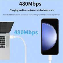 Carregador Super Rápido de 120W, Compatível com Xiaomi, Redmi, Black Shark e outros Telefones e Tablets Tipo-C, Suporta Carregamento Rápido, Também Adequado para Carregamento e Transferência de Dados de Carro, Compatível com iPhone 17, 17 Pro Max, 16, 16 Plus, 16 Pro, 16 Pro Max, Compatível com Redmi, Compatível com Cabo de Viagem OnePlus - Branco - Visão 9