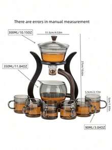 1 Teapot & 6 Magnetic Cups Premium Glass Tea Set With Semi-Automatic Magnetic Water-Filling Teapot, Elegant Gift Box Included - Multicolor - View 3