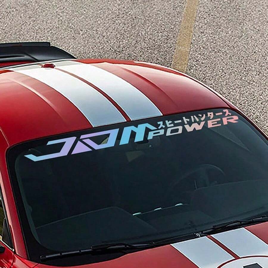 JDM Windshield Car Decor Sticker, Vinyl Waterproof Non-Fading Large Size Personalized Japanese Racing Decal - 1pcs - View 1