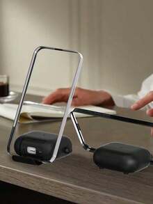 1pc Silver Galaxy Magnetic Earphone Case, Compatible With Apple 4/2 Magnetic MagSafe Protective Cover, Supports Pro 3 Stand - Multicolor - View 4