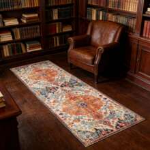 1件装耐用花卉户外地毯 - 室内外走廊地毯，可机洗，适用于露台、阳台等户外装饰，波西米亚风，家居装饰，房间装饰，厚实蓬松，秋冬季节适用，装饰地毯，卧室装饰，小地毯，地毯，家居装饰，客厅地毯，客厅小地毯，卧室地毯，客厅家居装饰，户外地毯，可水洗地毯 - 彩色 - 查看 5