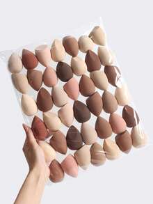 3/5/10/15/20/30/50pcs Makeup Sponges, Random Colors & Shapes, Powder, Liquid & Cream Foundation Blender, Latex-Free Wet & Dry Use, Suitable For All Skin Types - Multicolor - View 1