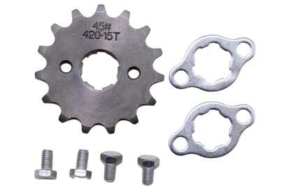 Trkimal Motorcycle 420-15T Front Sprocket 20mm For 50cc 70cc 90cc 110cc 125cc Dirt Pit Bike Mini Bike TaoTao Roketa Coolster Sunl Lifan Loncin ATV Quad 4 Wheeler Moped (420-15T, 20MM)