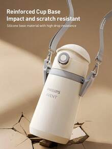 Philips Avent 16.9oz Stainless Steel Kids Water Bottle With Straw, 6-Layer Insulation, 360° Leak-Proof, 59-Inch Shoulder Strap, Suitable For Home And School Use