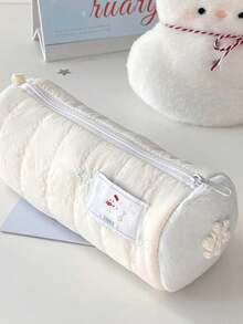 1个圣诞雪人/小狗笔袋 大容量可爱文具袋 毛绒高档小众铅笔盒 文具盒 - 彩色 - 查看 8