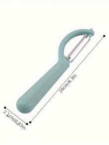 1pc Stainless Steel Apple Peeler, P-Shaped Potato Peeler, Vegetable & Fruit Multi-Function Peeler Kitchen Tool - Multicolor - View 3