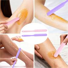 Clofiak 4PCS Silicone Wax Stick, Reusable Non Stick Waxing Applicator, Hair Removal Waxing Spatulas, Popsicle Sticks For Beauty Cosmetics Home Salon Body Use - 紅白色 - 查看 5