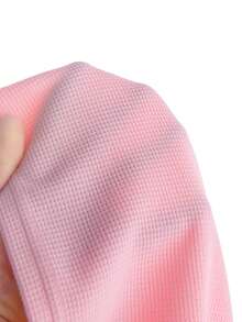 2 件女婴甜美休闲套装：3D 蝴蝶结装饰圆领短袖 T 恤上衣和 3D 粉色蝴蝶结装饰修身喇叭腿磨边牛仔裤套装 - 粉色 - 查看 6