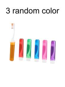 6pcs Foldable Travel Toothbrush Set With Storage Case, Medium Hardness Nylon Bristles, Unscented, Suitable For Men And Women, Manual Toothbrush Set, Portable For Travel, Camping, School And Home Use - Multicolor - View 10