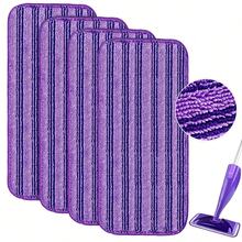 6片可重复使用的拖把垫，兼容WetJet喷雾拖把，湿拖把垫替换装，可机洗，适用于硬木、乙烯基、大理石、石材和玻璃等材质的干湿两用清洁。