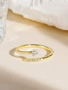 rundraw 2026年新款可调节金戒指，镶嵌锆石，男女皆宜，是派对和节日礼物的理想之选，是情侣和妻子的奢华珠宝之选，也是圣诞节和新年礼物 - 鐘 - 查看 7