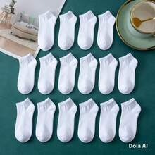 Kit 3 6 12Pares Unisex Meias-Cano Curto verão 35-40 - Branco - Visão 10