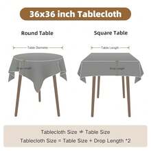 [Free Shipping]Small Square Tablecloth 36x36 Inch Washable Polyester Side Table Cloth Solid Beige Heavy Duty End Table Cover For Dining Home Party - Beige36inchx36inchSquare - View 7