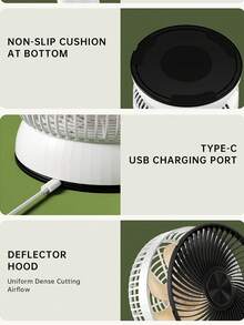 Portable Desktop Electric Fan 5400/7200mAh Ultra Long Battery Life USB Rechargeable Foldable Telescopic 90° Rotating Floor Mini Fan Timer Remote Control Auto Oscillation Essential Cooling Tool For Hot Weather Holidays - Multicolor - View 12