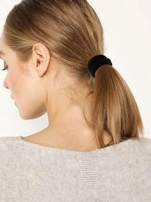 200个/包 女士简约优雅便捷弹力4厘米/1.57英寸黑色发圈，适合日常装饰、扎马尾、运动、通勤、梳妆打扮、作为发饰佩戴，也可作为橡皮筋使用。 - 春天色 - 查看 5