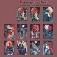 30 piezas/paquete Papeles de fondo con tema oscuro, adecuados para fondos decorativos DIY, regalos festivos, collages artesanales, planificadores decorativos, diarios, scrapbooking y suministros de papelería escolar - Multicolor - Ver 13