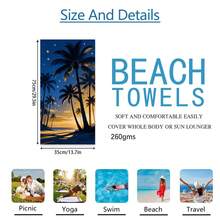 1条热带日落棕榈树沙滩巾，超柔软超细纤维特大号沙滩毯，超强吸水浴巾，适用于海滩、泳池、旅行、露营、瑜伽浴室装饰 - 彩色 - 查看 13