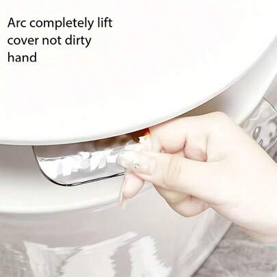 1pc Solid Color Toilet Seat Lift Handle, Plastic Material, Convenient To Use, Avoid Touching Toilet Lid, Easy Installation, No Power Needed, Reusable, Self-Adhesive, Easy To Clean, Hygienic Contactless Toilet Seat Handle