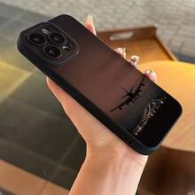 Phone: Twilight Runway Landing Plane Pattern Black Matte Eyes Phone. Adopting Precise Cutout Design To Fully Protect Phone. Suitable 17/16/15/14/13/12/11/X PLUS PROMAX 17promax/15promax - 粉色 - 查看 5