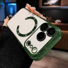 VRNOEI 奢华电镀磁吸手机壳，兼容 16/15/14/13/12/11/17 Pro Max/16/15/14 Plus/AIR，支持磁吸无线充电，防震防摔，男女通用，透明磁吸边框手机壳