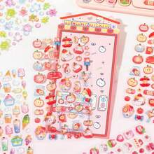 3D卡通贴纸、学生奖励、节日礼物、柔软可爱的DIY手机壳、笔记本、摇摇玩具、3D浮雕可爱系列贴纸 - 彩色 - 查看 3